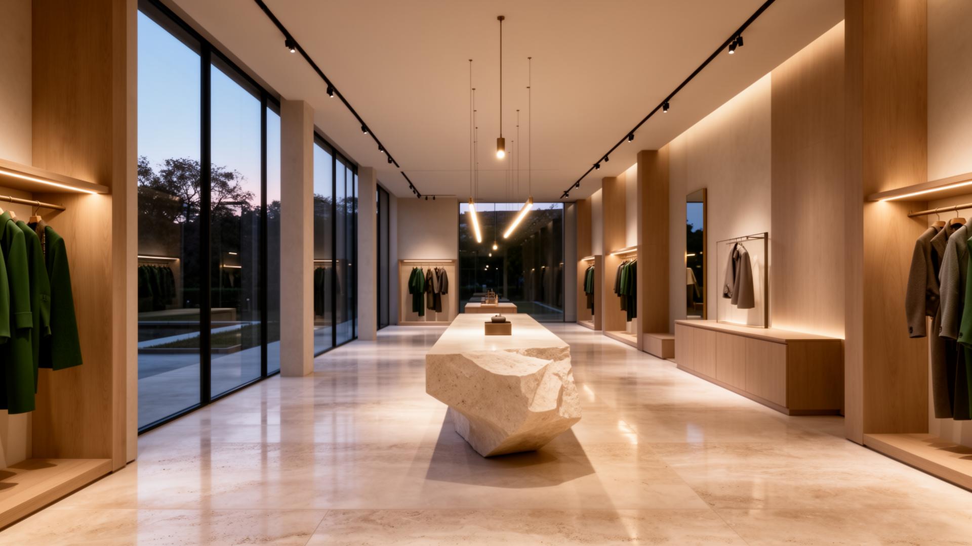 A boutique commercial interior at rest